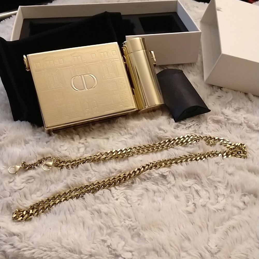 Dior LE Golden Minaudiere with Crossbody Chain NIB